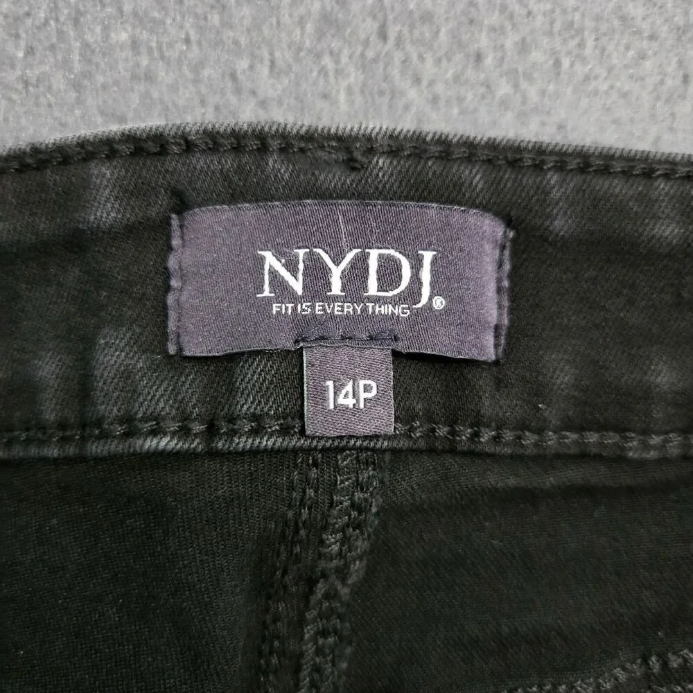 NYDJ Jeans Women 14P Black Marilyn Straight Mid Rise Lift Tuck Technology